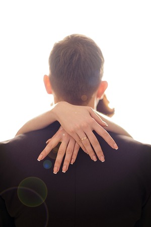 bride and groom in love do marriage with happiness and fun