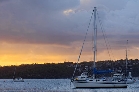 Boats on Sunset Bay