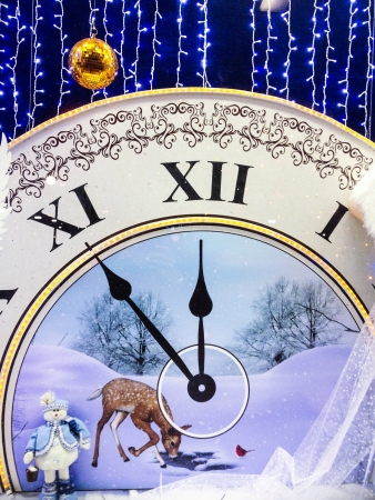 New year clock before midnight