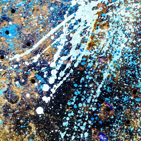 Grunge paint on rusty metal wallの素材