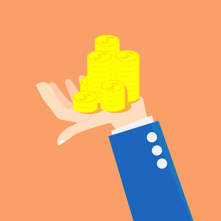 business investment coins on handのイラスト素材