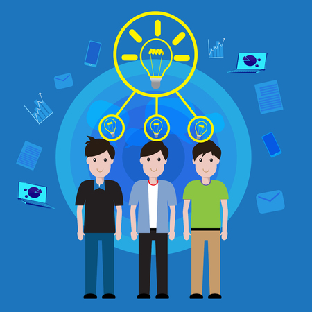 Business concept teamwork brainstorming for idea successのイラスト素材