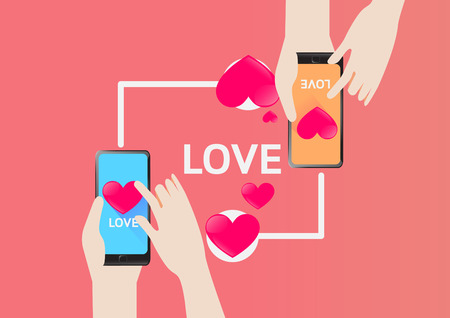 Vector Design for Love Send sms in valentine day fail in loveのイラスト素材