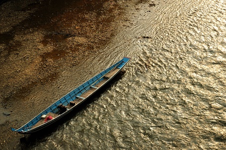 sunset riverの写真素材