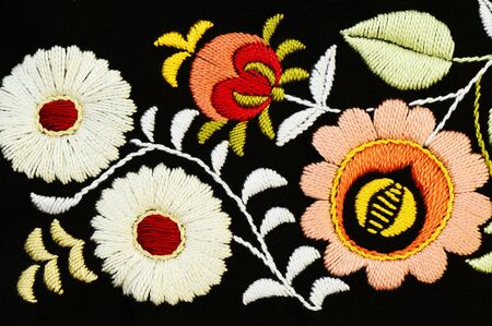 Traditional Moravian folklore embroidery