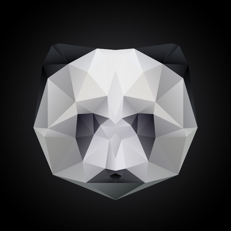 panda head polygon isolated vectorのイラスト素材