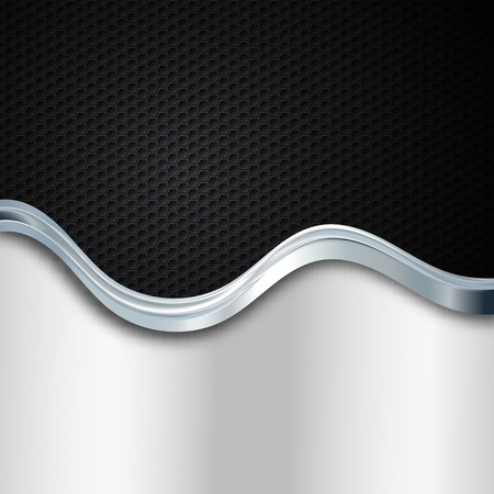 abstract vector background with waves and metallic elementsのイラスト素材
