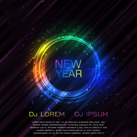 New year and Christmas party poster template. Vector illustrationのイラスト素材