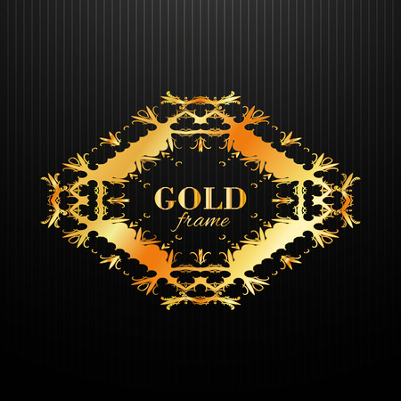 Gold ornament label. Vector vintage frame. EPS10のイラスト素材