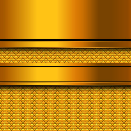 Abstract golden metal template background design, vector illustrationのイラスト素材
