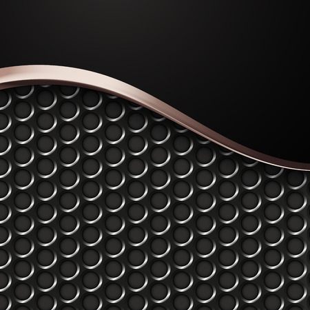 Black metal background with wave and grill. EPS10のイラスト素材