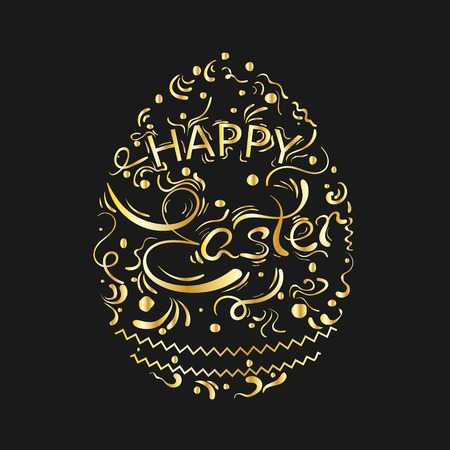 Easter greeting lettering. Happy Easter Typographical poster. Vector easter card. EPS10のイラスト素材