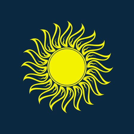 Sun icon. Sun logo. Summer design.
