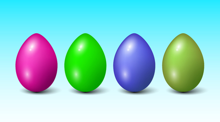 Easter eggs. Set of colored Easter eggs on a white background.のイラスト素材