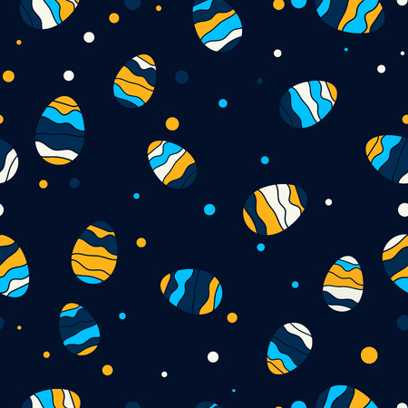 Easter seamless pattern. Easter eggs. Easter design background. Vector illustrationのイラスト素材