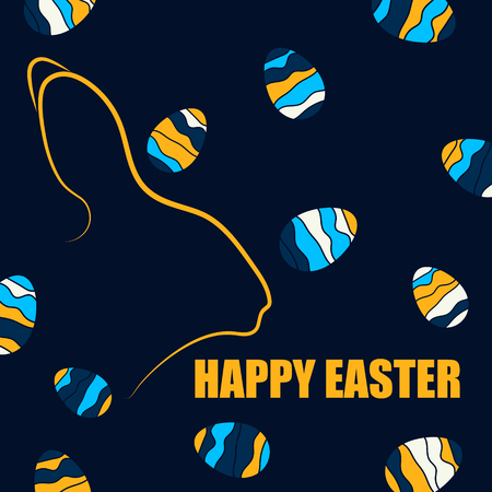 Easter design background. Easter bunny. Easter eggs. Vector illustrationのイラスト素材