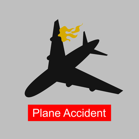 Plane Accident. Vector Illustrationのイラスト素材