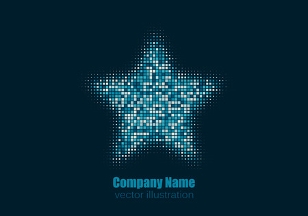 Star logo. Star icon. Abstract halftone star. Vector illustrationのイラスト素材