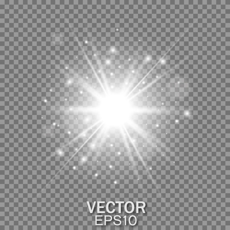 Star burst with sparkles. Glow light effect.のイラスト素材