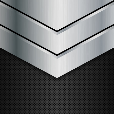 Silver and black metal background. Vector illustrationのイラスト素材