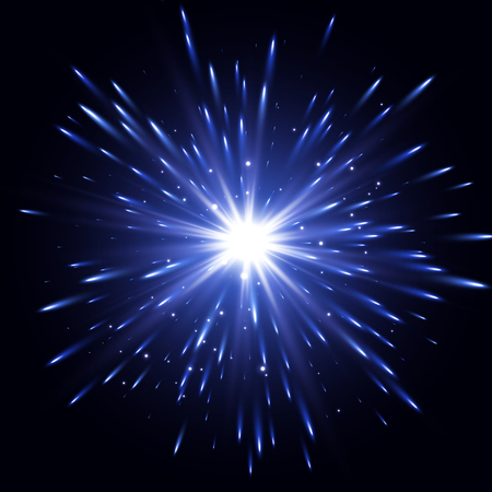 Glow light effect. Star burst with sparkles. Transparent Light Effect. Vector explosion.のイラスト素材