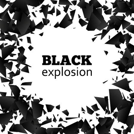 Abstract black explosion on a white background.のイラスト素材