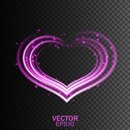 Glowing heart. Glowing romantic flame.のイラスト素材