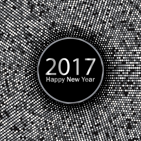 2017 Happy New Year. Silver vector background.のイラスト素材