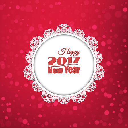 New Year 2017. Vector decoration elements. Falling snow.のイラスト素材