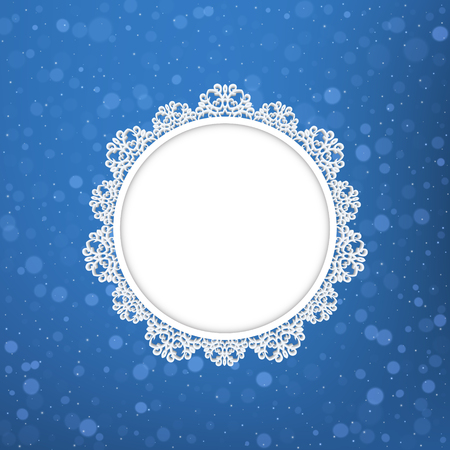 Christmas round frame. Winter background.のイラスト素材