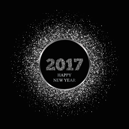 New Year 2017. Silver glitter background.のイラスト素材