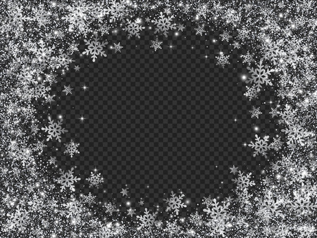 Glittering Snow Blizzard Effect on Transparent Background.のイラスト素材