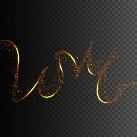 Gold Glitter Wave. Vector light effect. EPS10のイラスト素材