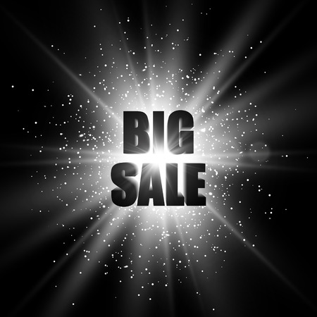 Sale banner. Black and white vector explosion.のイラスト素材