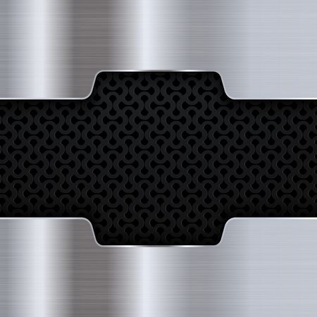 Silver and black metal background. Abstract vector illustrationのイラスト素材