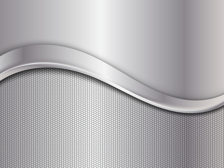 Silver metallic background with wave. Vector illustration EPS10のイラスト素材