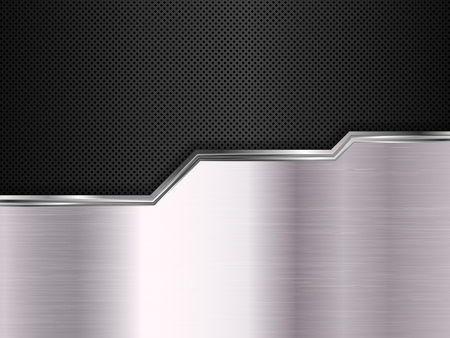 Silver and black metal background. Abstract vector illustration EPS10のイラスト素材