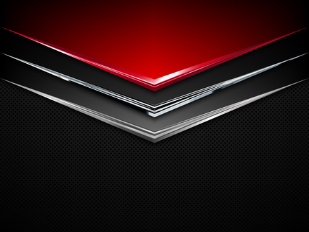 Black and red metal . metallic banner. Abstract technologyのイラスト素材