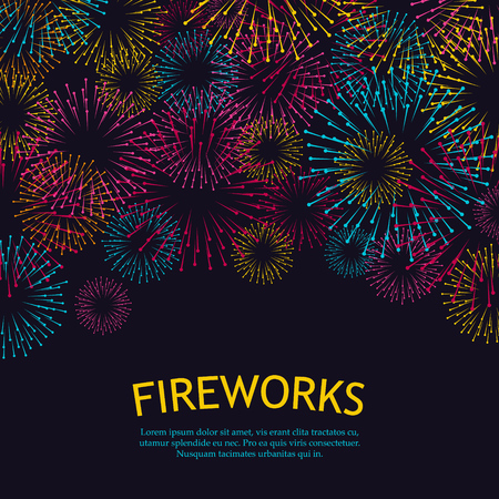Festive fireworks background. Abstract vector illustration EPS10のイラスト素材
