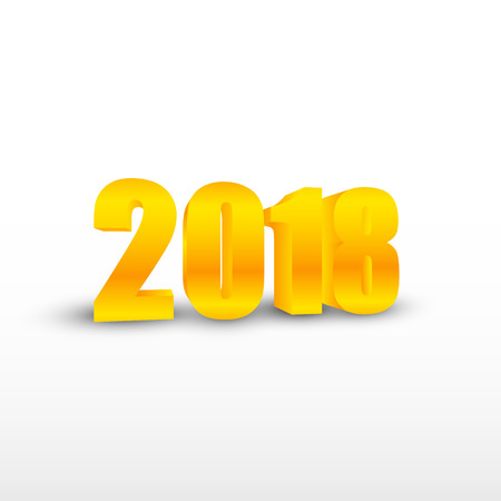 Vector illustration with golden 2018 3D numbersのイラスト素材