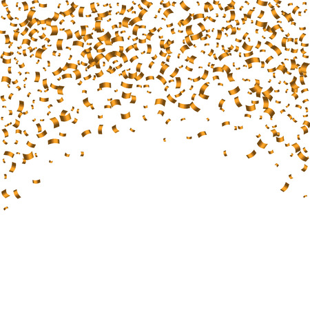 Gold confetti on white background. Vector illustration EPS10のイラスト素材