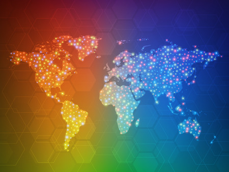 World map. Abstract global technology background. Vector illustration EPS10のイラスト素材