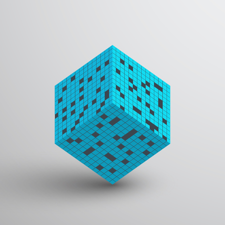 3D Cube. Vector illustration. Abstract geometric background.のイラスト素材