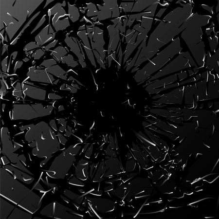 Broken glass. Black explosion. Abstract vector background.のイラスト素材