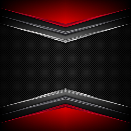 Black and red metal background. Vector metallic banner. Abstract technology background EPS10のイラスト素材