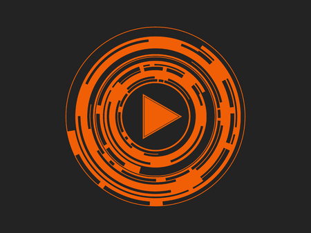 Play button icon symbol, icon. Abstract technology background.のイラスト素材