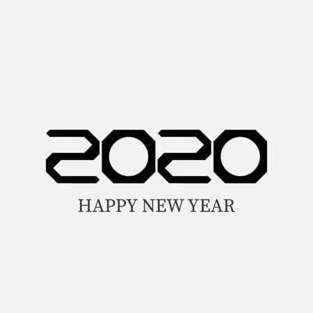 Happy New Year 2020 logo text design. Vector illustrationのイラスト素材