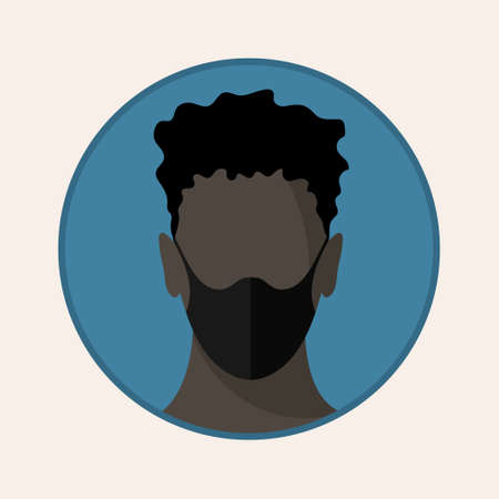 Man face with flu mask. Flat icon. Vector design EPS10のイラスト素材