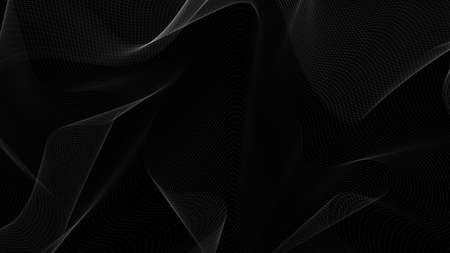 Black and white background with dynamic waves. Abstract vector illustration EPS10のイラスト素材