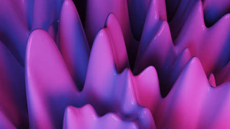 3d waves. Modern colorful poster. Abstract 3D illustrationの写真素材